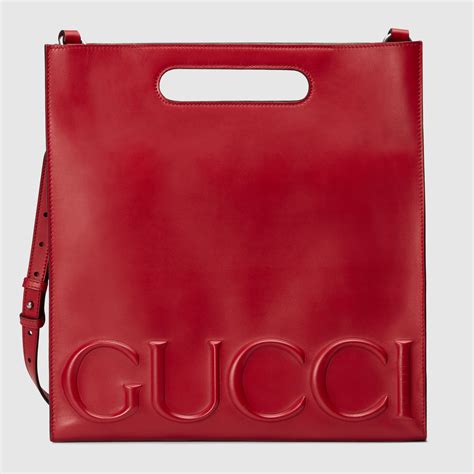 gucci xl leather tote bag|gucci embossed leather tote bag.